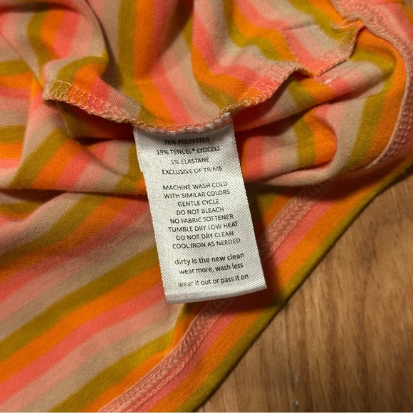 Toad & Co Pastel Fall Color Striped Sleeveless V Neck Tank Top Women’s Large - Picture 5 of 6